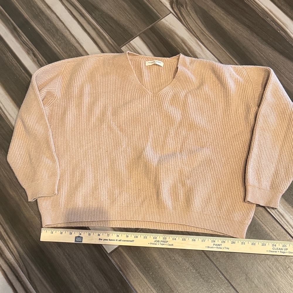 Elegant V-Neck Sweater in Tan